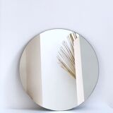 Large old round mirror 57cm