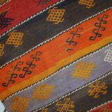 Kilim vintage fait main Sumak persan 70cm x 132cm (années 1940)