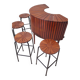 Sika Møbler vintage Bar mit 4 Barhocker aus Teak