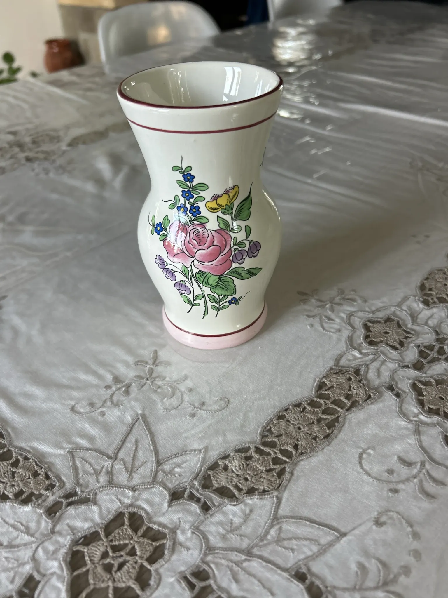 Old small faience vase Lunéville K&G lamp post decoration 13