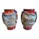 Paire de vases en barbotine