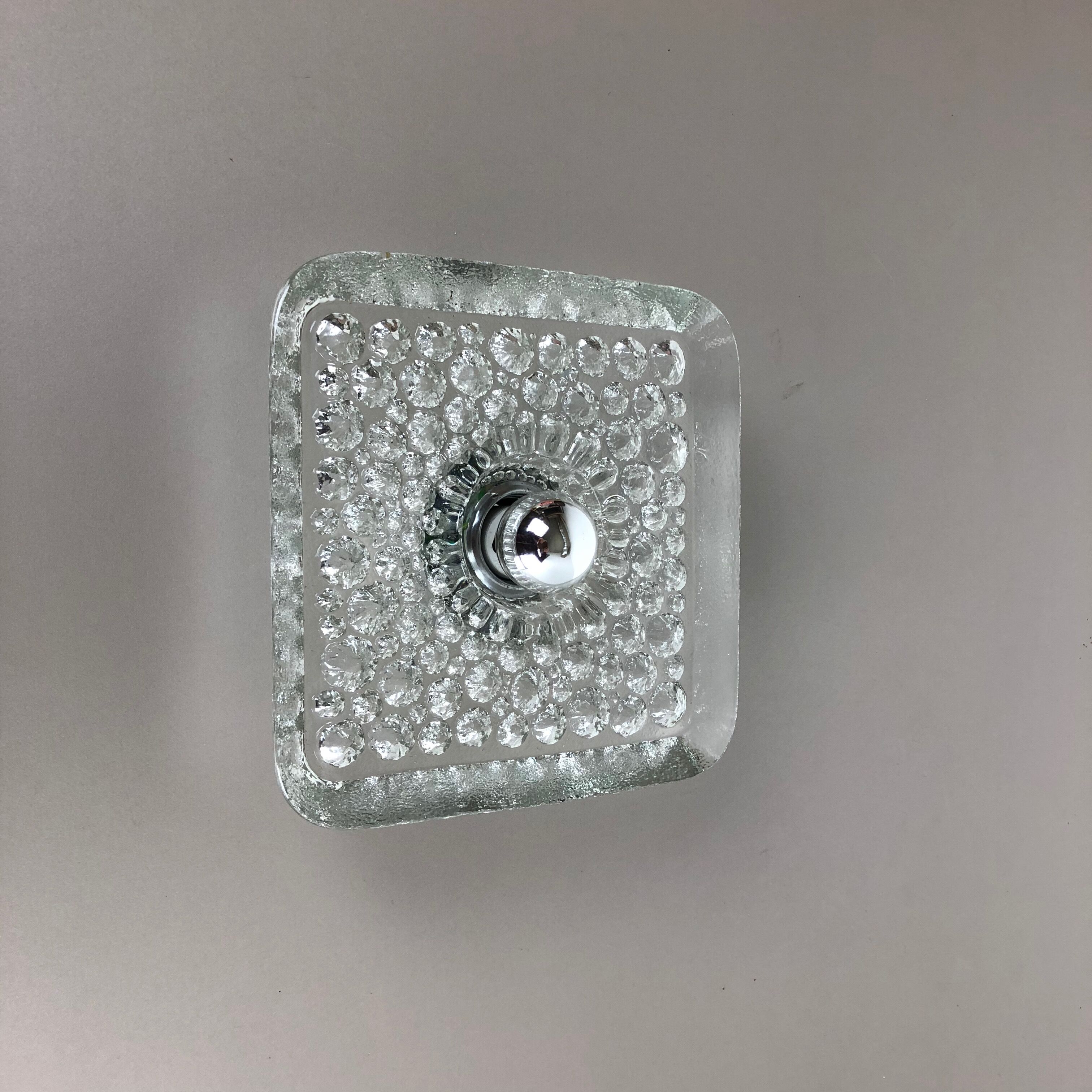 Large glass "bubble" sconces 1970s wall light by Peill & Putzler, Germany