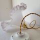 Suspension en opaline blanche et rose