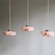 Set of 3 pendants in pink marbled opaline