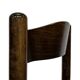 Set of 4 dark brown wooden chairs 70s minimalist design