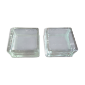 2 Lumax soaked glass ashtrays 1960