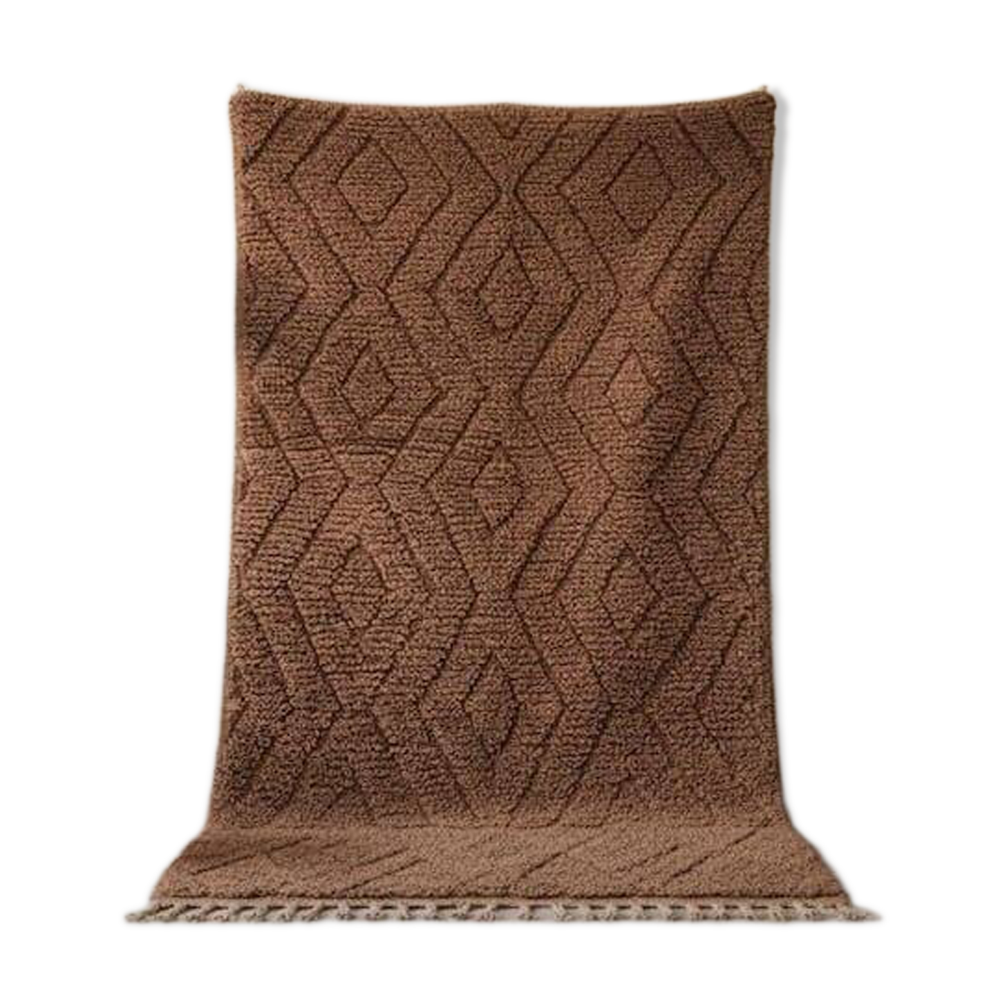 Handmade pure wool rug, brown, size 150/250 cm.