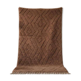 Tapis en laine pure fait main marron taille 150/250 cm