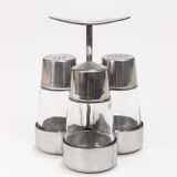 Set of condiments Marianne Denzel salt and pepper, Berndorf, Austria, 1960s