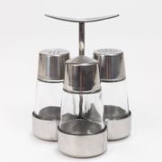 Set of condiments Marianne Denzel salt and pepper, Berndorf, Austria, 1960s