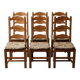 Lot de 6 chaises rustiques en bois massif
