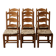 Lot de 6 chaises rustiques en bois massif