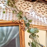 Reproduction on fabric, gilded frame with gold leaf