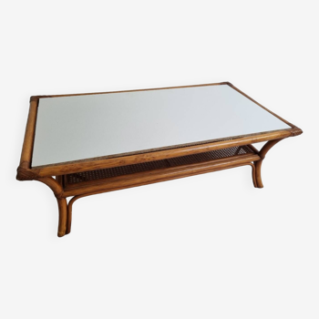 Grande table basse rotin