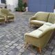 Canapé d'angle modular scandinave danois des années 50 vert tendre glacé