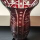 Large vase in hand-cut Bohemian crystal. Deep ruby red. Roemer style. Dim 29 x 14.5 cm