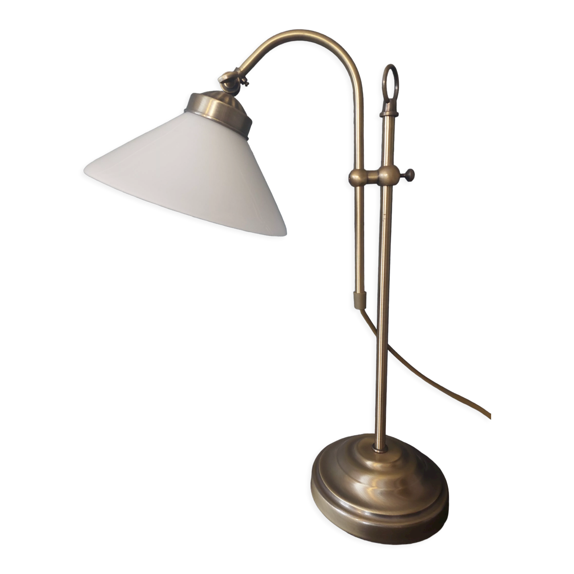 1970 desk lamp in adjustable period gilded brass