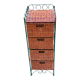 Metal chest of drawers and four woven wicker baskets