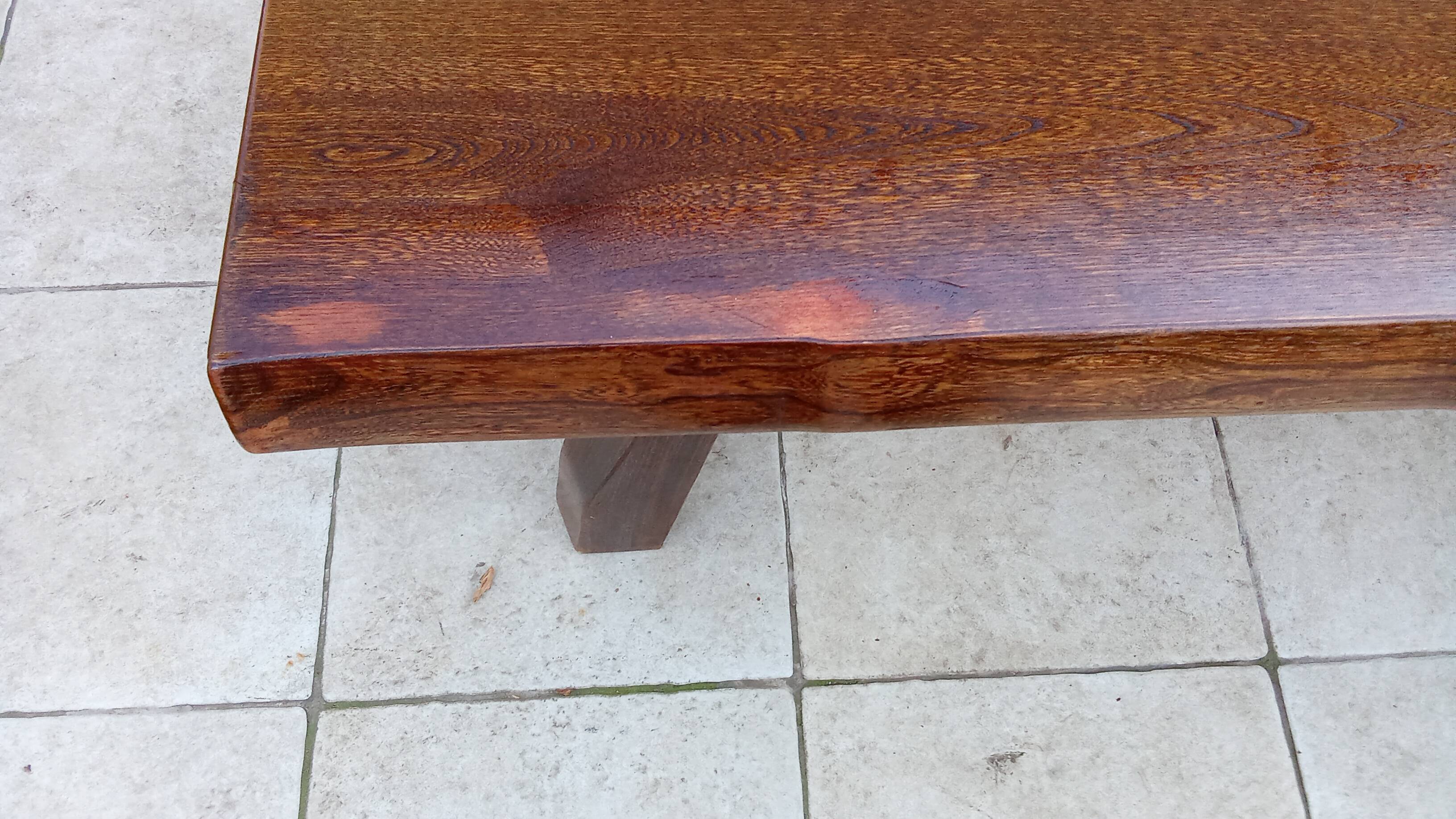 Vintage Scandinavian Brutalist Elm Farmhouse Table