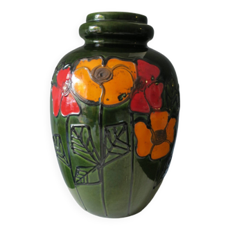 Brutalist large mid century ceramic floor vase, 1960s