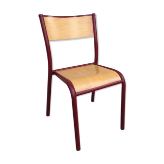 Chaise d'école enfant bordeaux