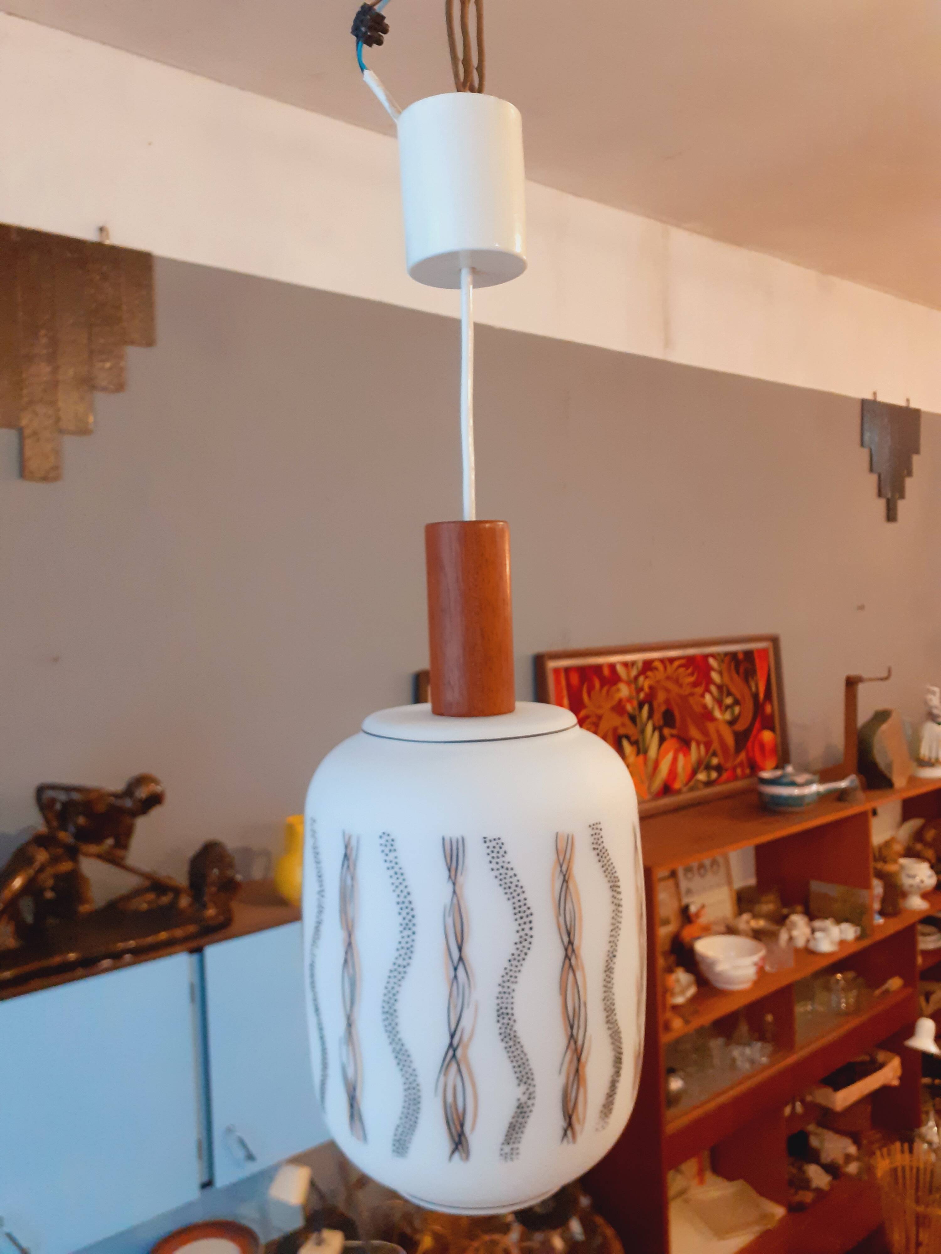 Opaline ceiling light from the 1960s.