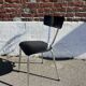 Lot 4 chaises vintage skaï noir et métal chromé