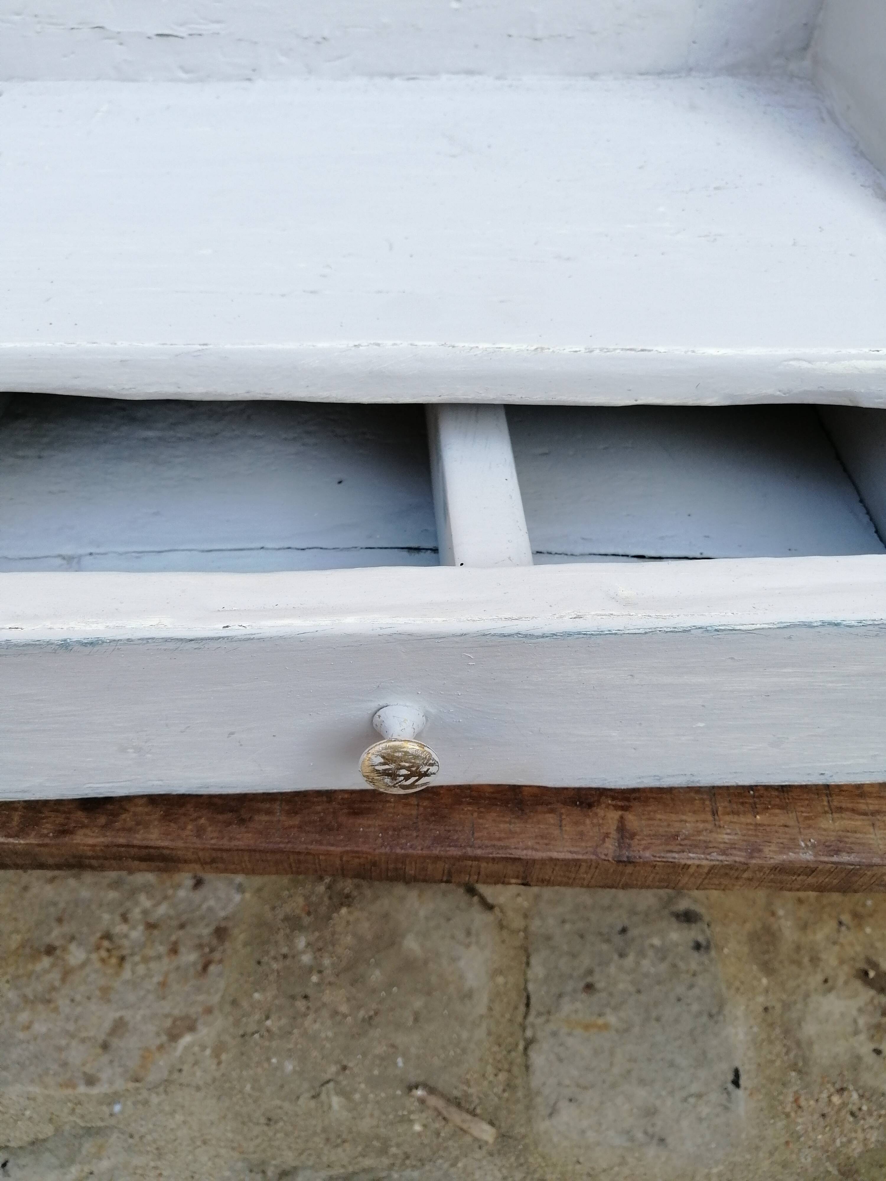 Wooden shelves with drawers