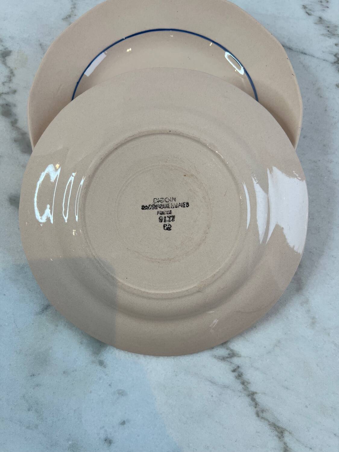 Set of four flat plates Sarreguemines Vosges