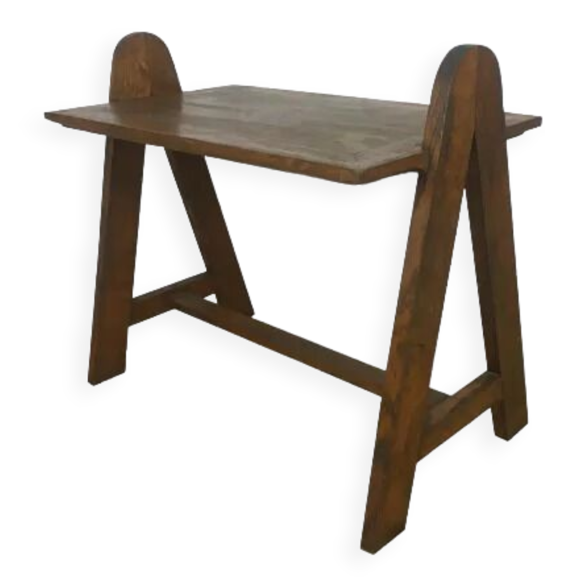 Mid-century solid wood compass side table