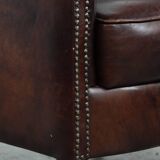 Characterful and comfortable cowhide leather armchair