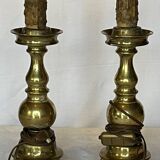 Pieds de lampe bougeoirs bronze  doré  ancien