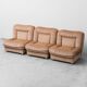 Ensemble de 3 poltrone modulari en tessuto beige anni '70 vintage modernariato