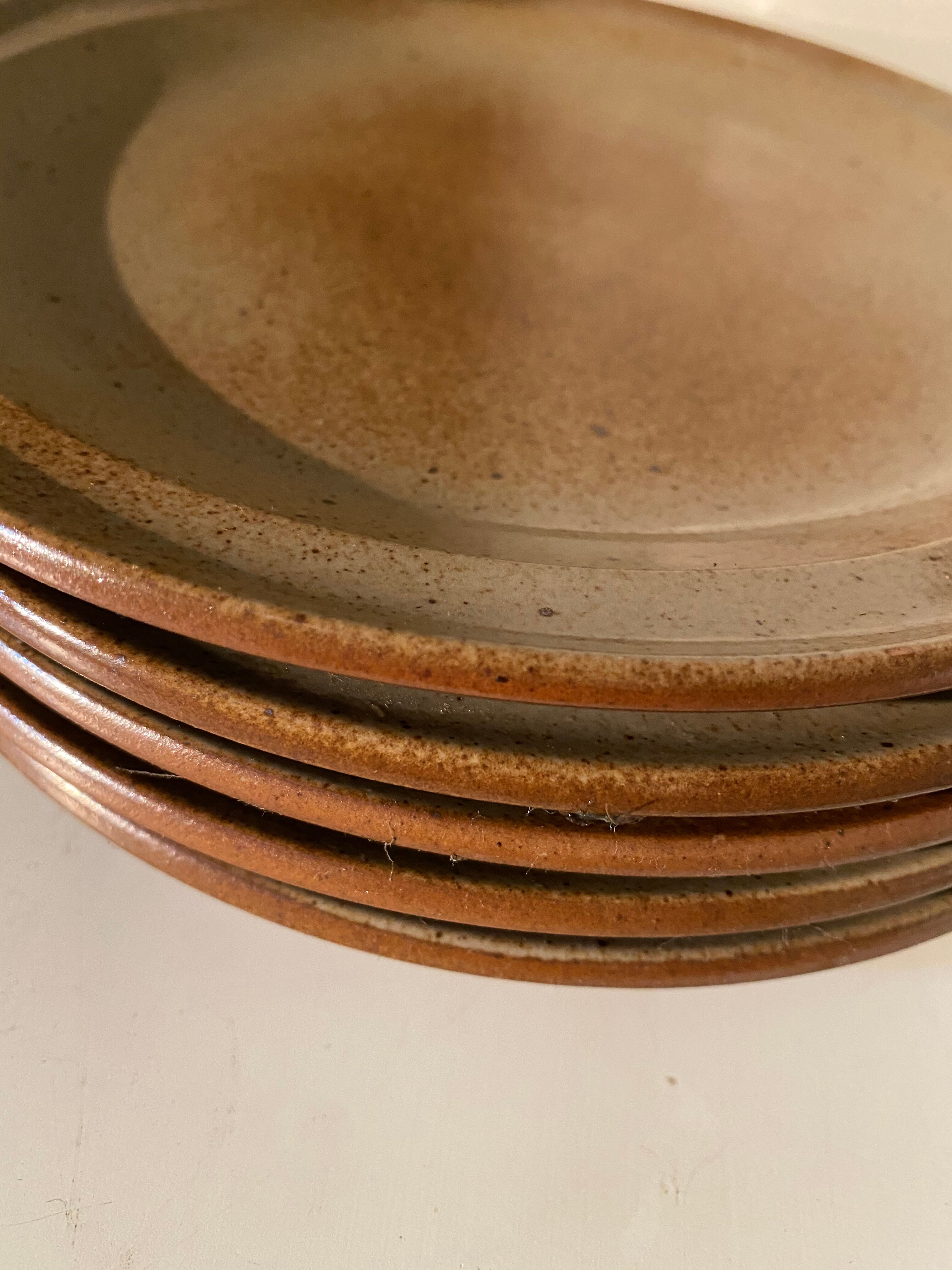 6 vintage sandstone plates