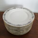 Lot assiettes et plats (poisson, asperges, saucière)