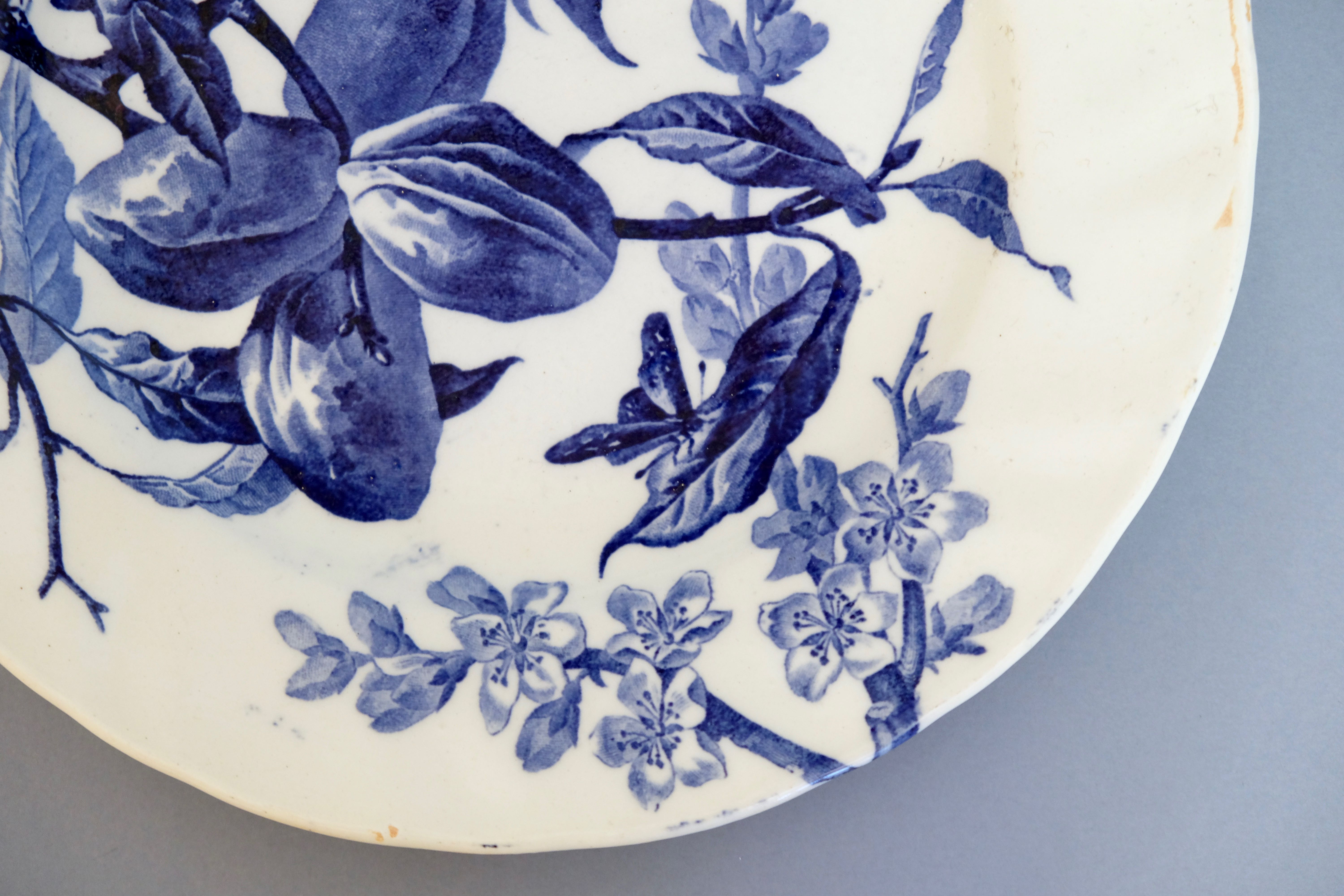 Plum plate in earthenware from Creil Montereau B. Former MC Co.