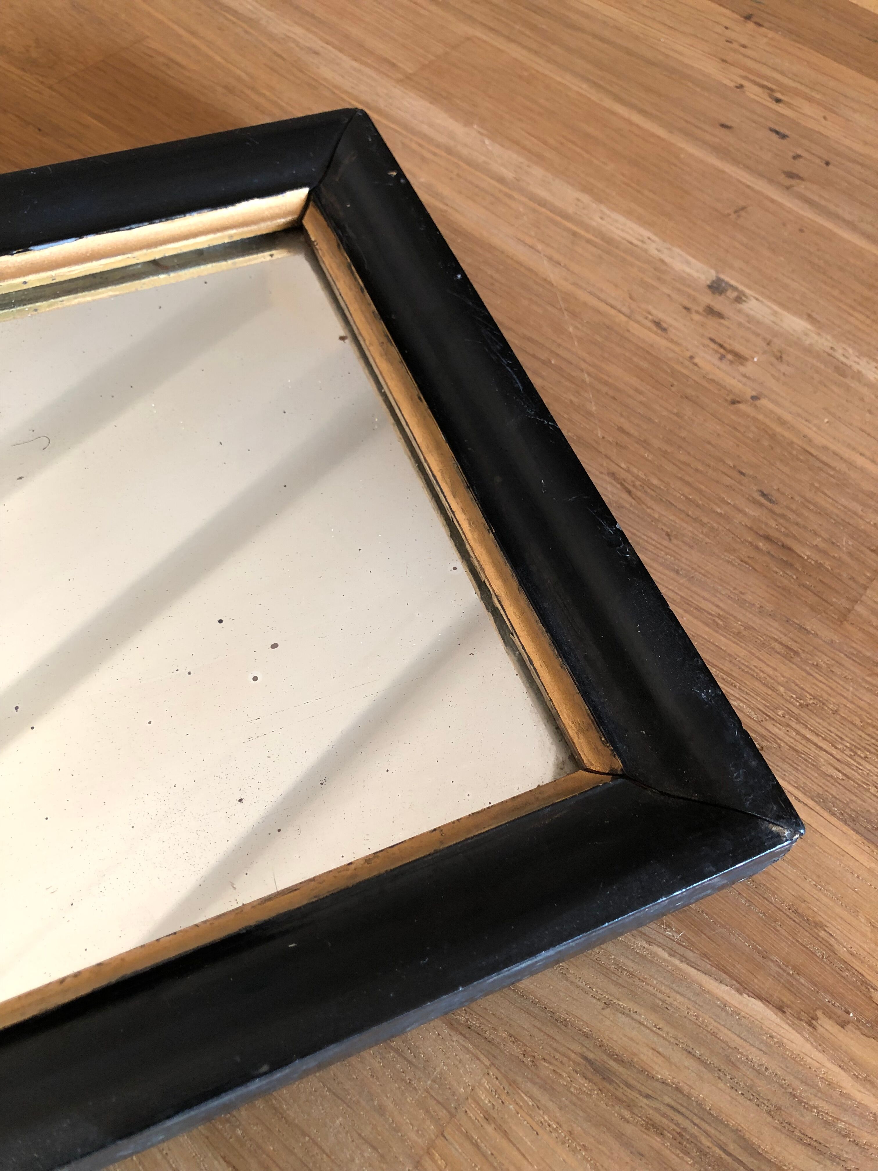 Old mirror black frame 30x23cm