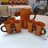 Ceramic orangeade service with 5 cups
