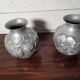 Pair of Art Deco vases in aluminium Signed