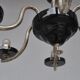 Chandelier 1930 tubular arms to 6 lights black opaline cups