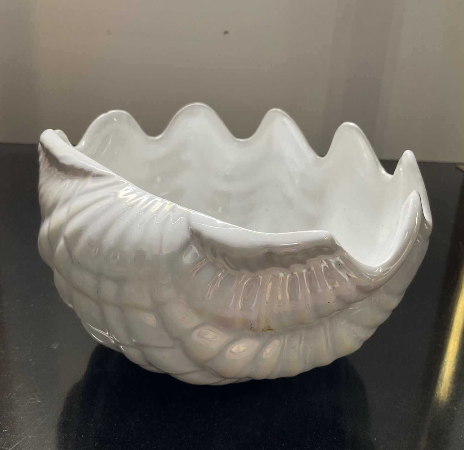 Empty vintage pocket ceramic shell