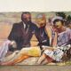 Family portrait at the beach signed Patrice Landauer