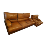Brown leather sofa
