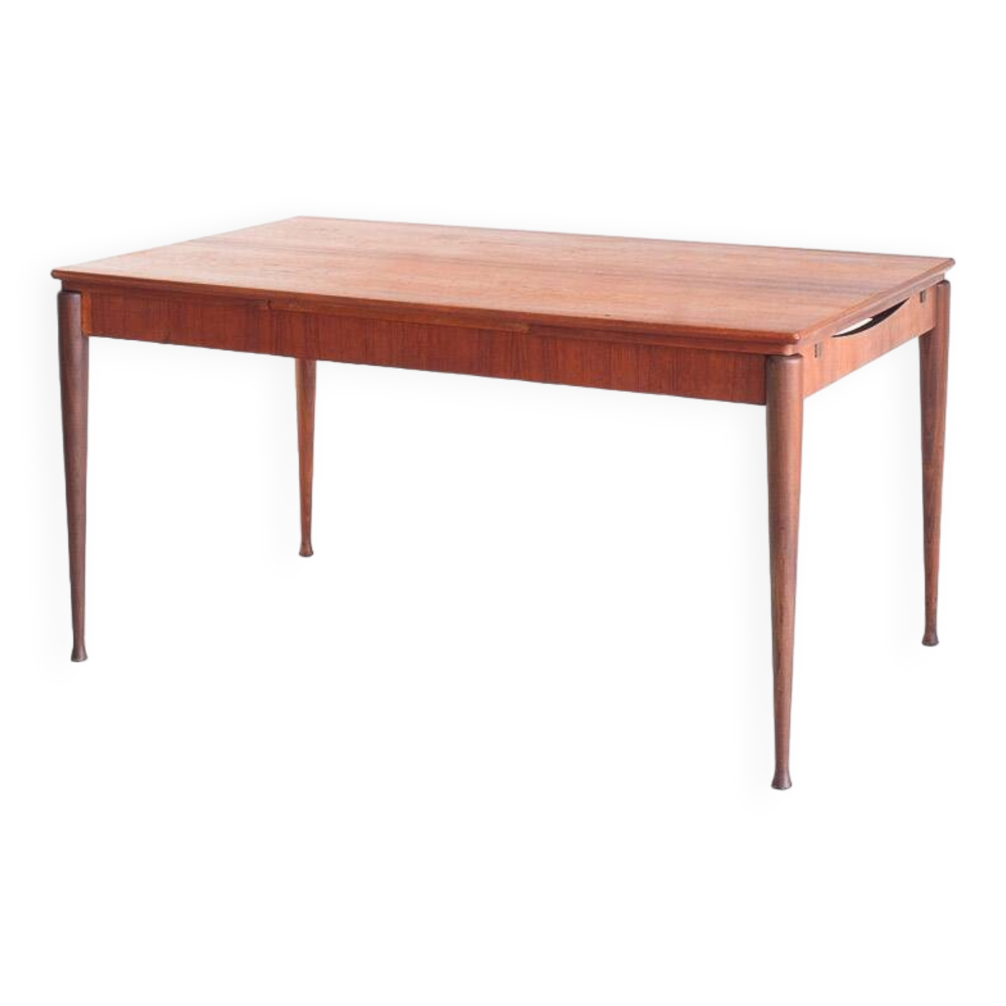 Scandinavian style teak table with two extensions. Vintage. France, 1960s