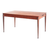 Scandinavian style teak table with two extensions. Vintage. France, 1960s