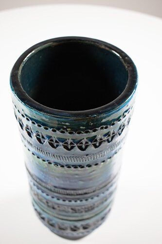 Vase bleu italien par Bitossi