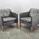 Pair of Leather Lounge Chairs by Børge Mogensen for Fredericia 1970s