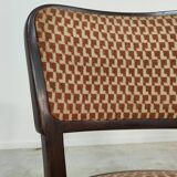 Lot de 4 chaises Thonet art déco 1930, tissu et noyer