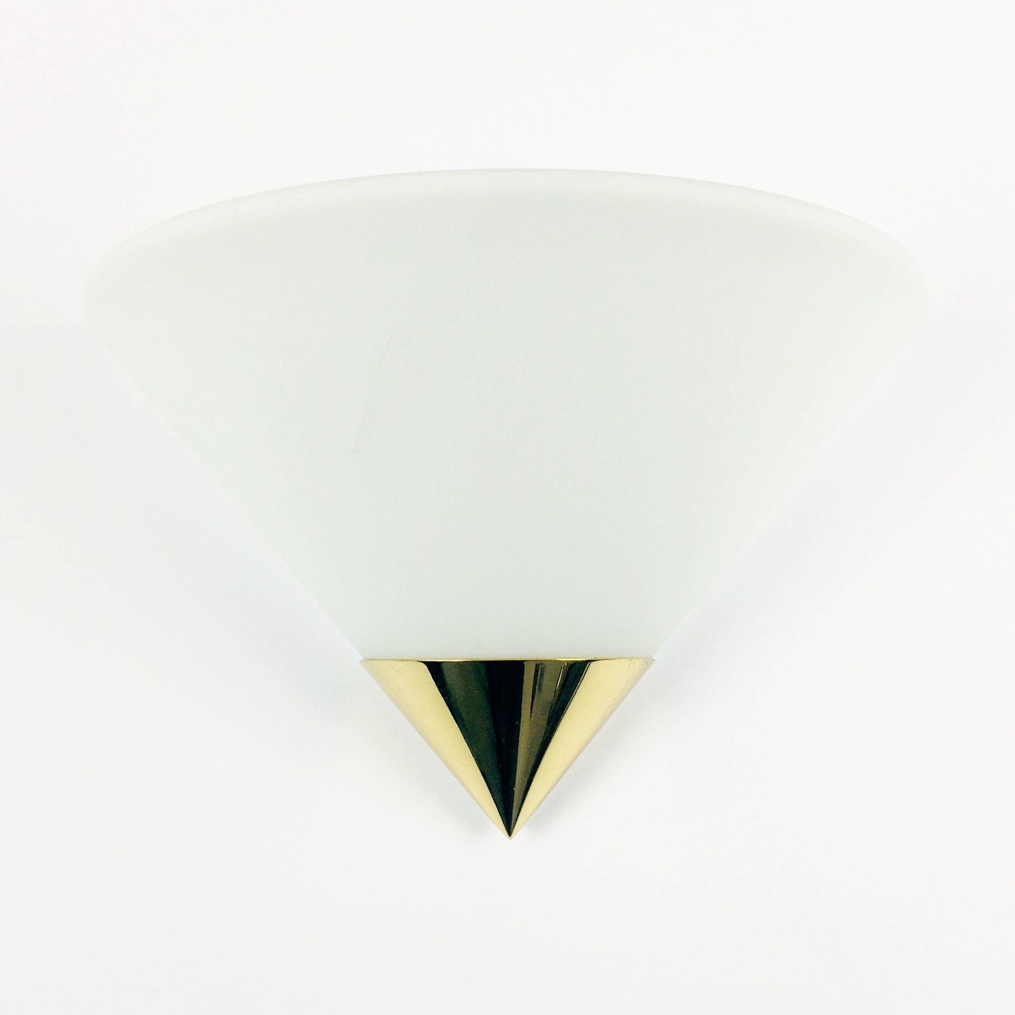 Pair of Mid-Century Modern Opaline Glass Wall Lights/Sconces from Limburg, Germany, 1970s