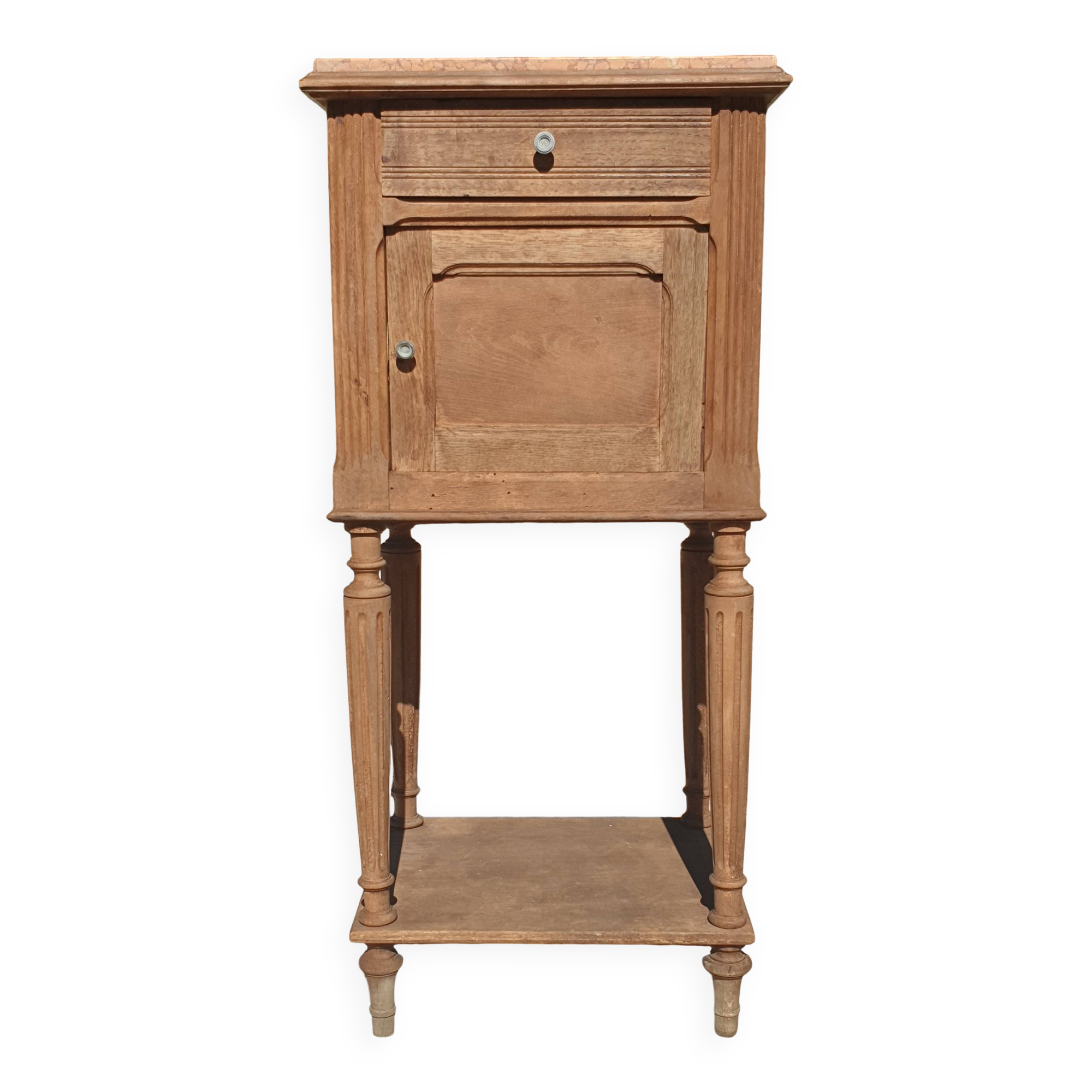 Natural wood bedside table